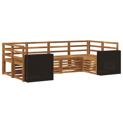 Outdoor-Sofagarnitur 6 stk. Natur Massivholz Akazie