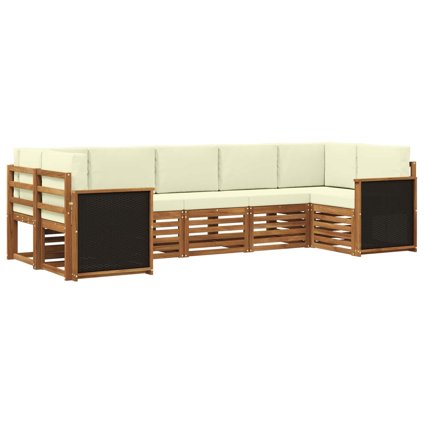 Ecksofa Set mit Kissen 6 pcs Natur und Creme