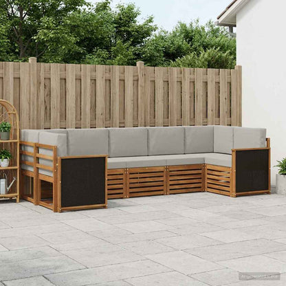 Outdoor-Sofagarnitur 6 stk. Natur und Hellgrau