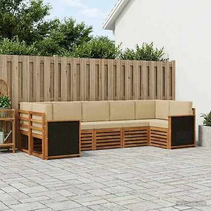 Outdoor-Sofagarnitur 6 stk. Natur