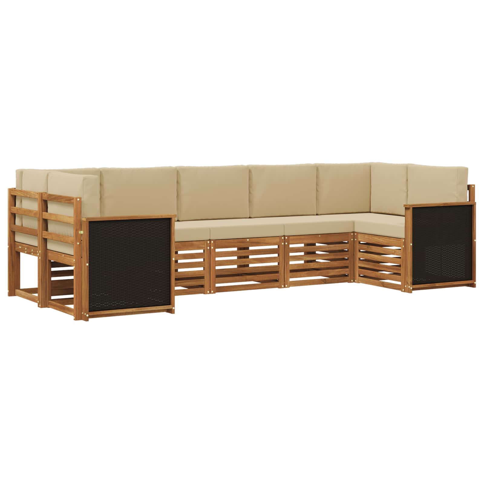 Outdoor-Sofagarnitur 6 stk. Natur