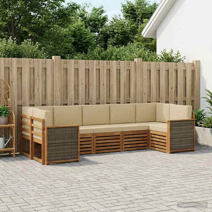 Outdoor-Sofagarnitur 6 stk. Natur