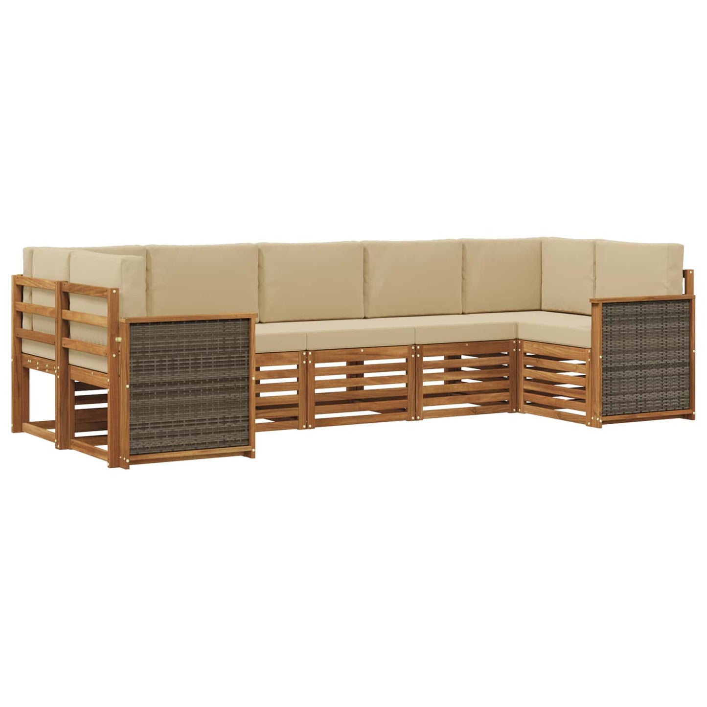 Outdoor-Sofagarnitur 6 stk. Natur