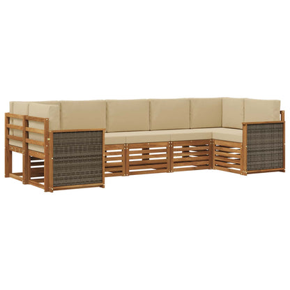Outdoor-Sofagarnitur 6 stk. Natur