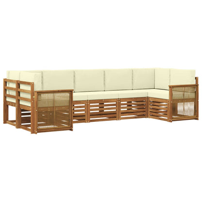 Outdoor-Sofagarnitur 6 stk. Natur und Creme