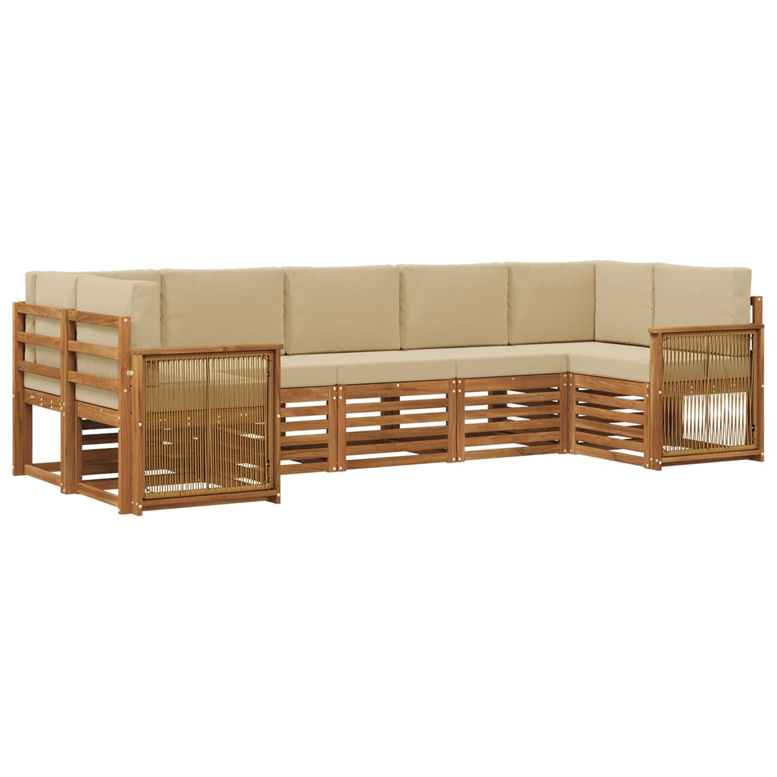 Outdoor-Sofagarnitur 6 stk. Natur