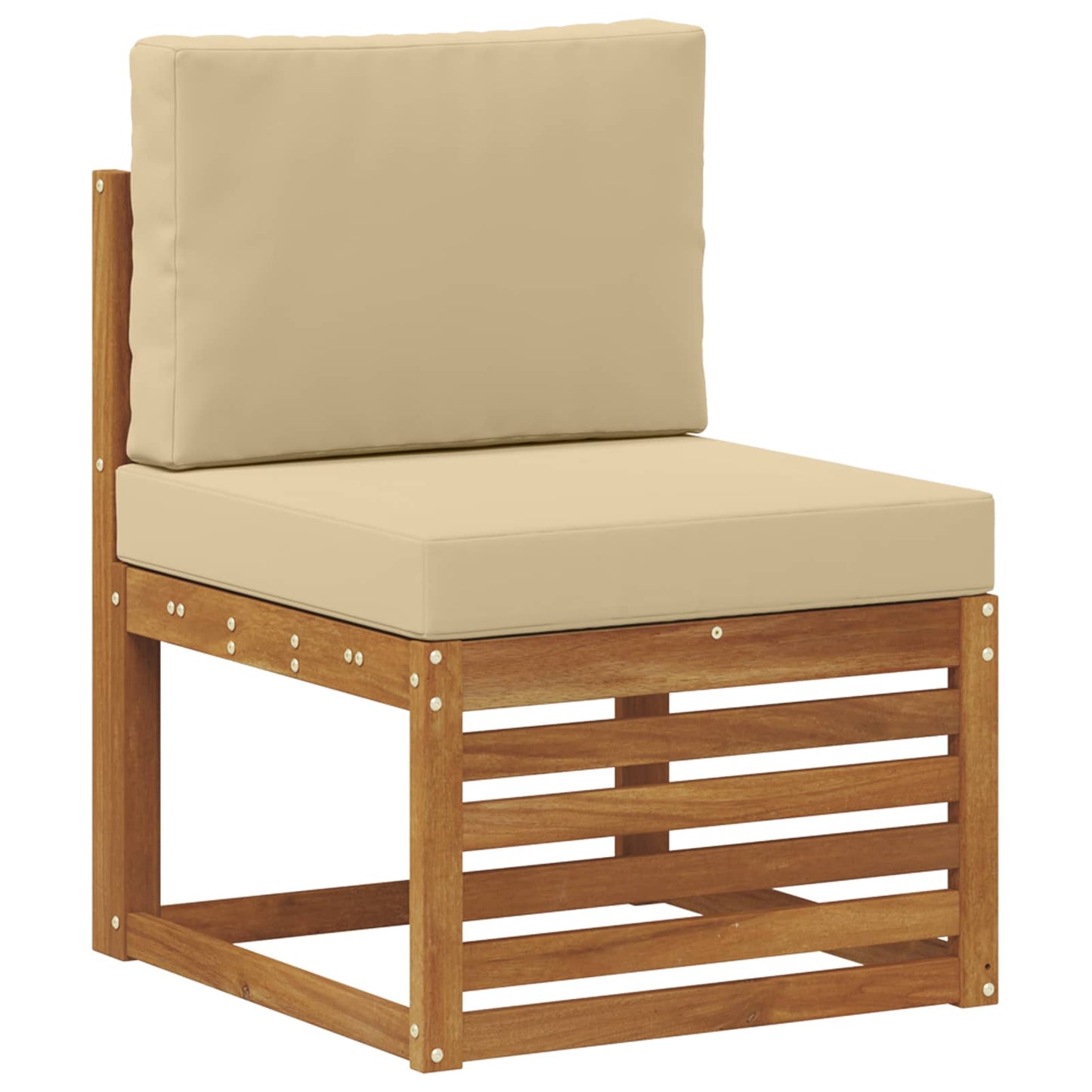 Outdoor-Sofagarnitur 7 stk. Natur und Beige Polyester