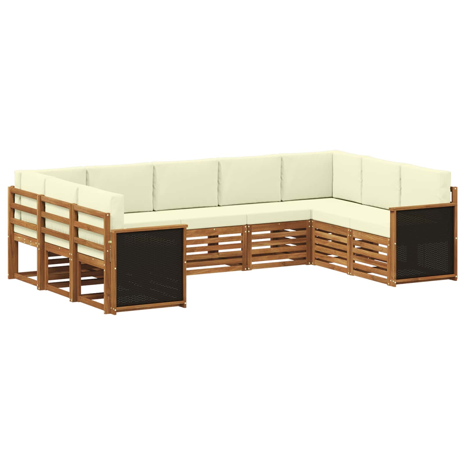 Ecksofa Set mit Kissen 7 pcs Natur und Creme