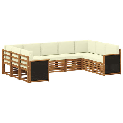 Outdoor-Sofagarnitur 7 stk. Natur und Creme
