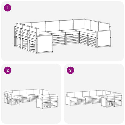 Outdoor-Sofagarnitur 7 stk. Natur und Creme