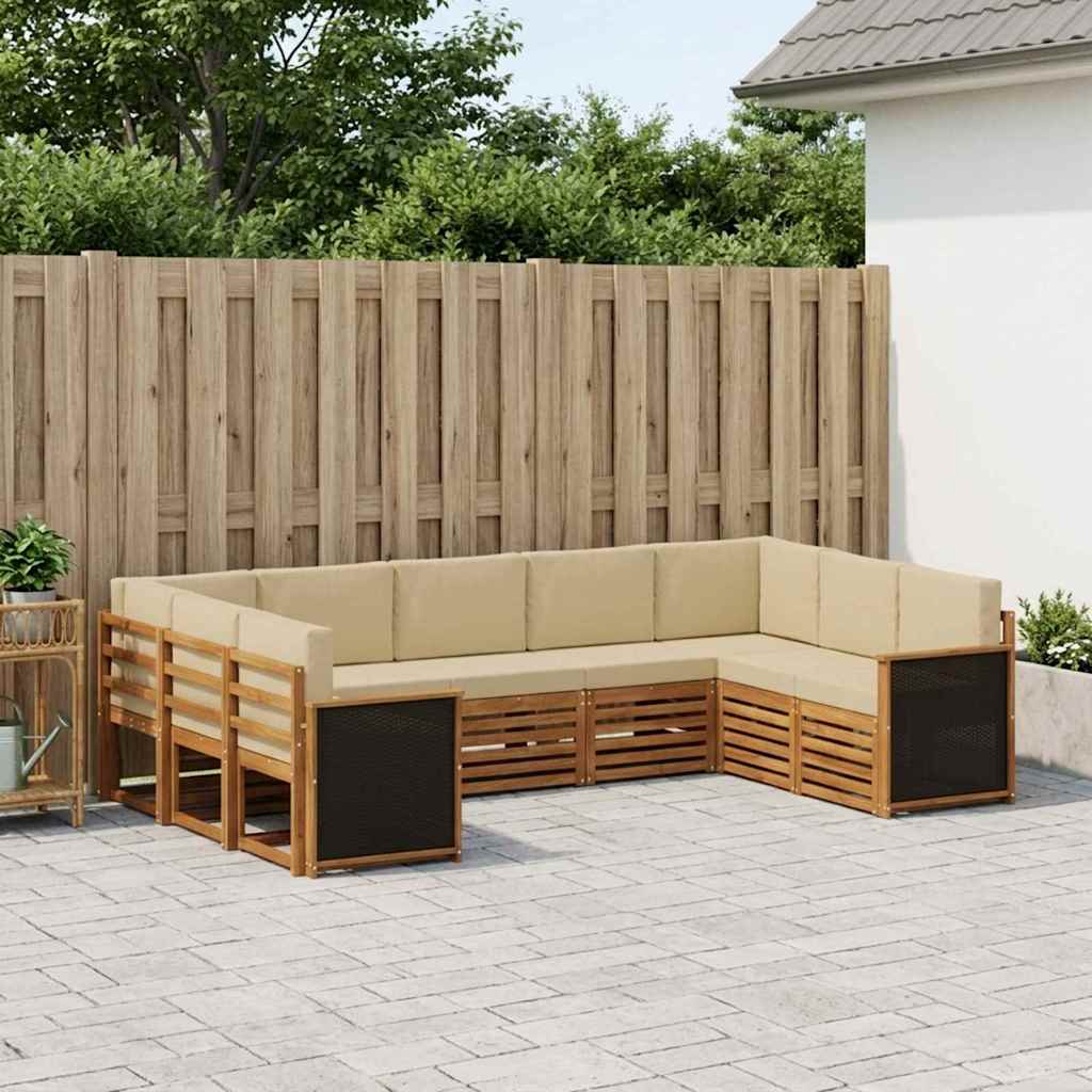 Outdoor-Sofagarnitur 7 stk. Natur