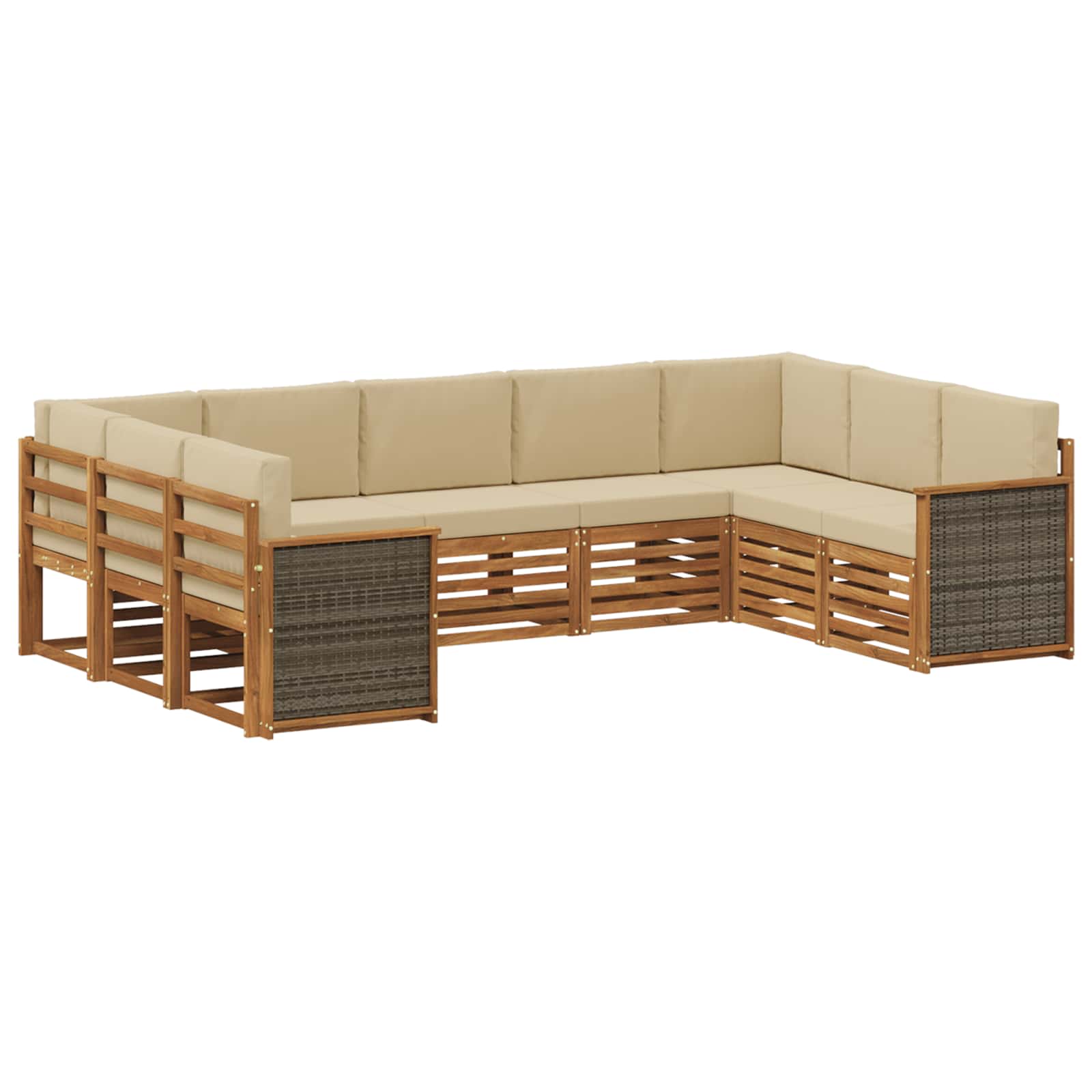 Outdoor-Sofagarnitur 7 stk. Natur