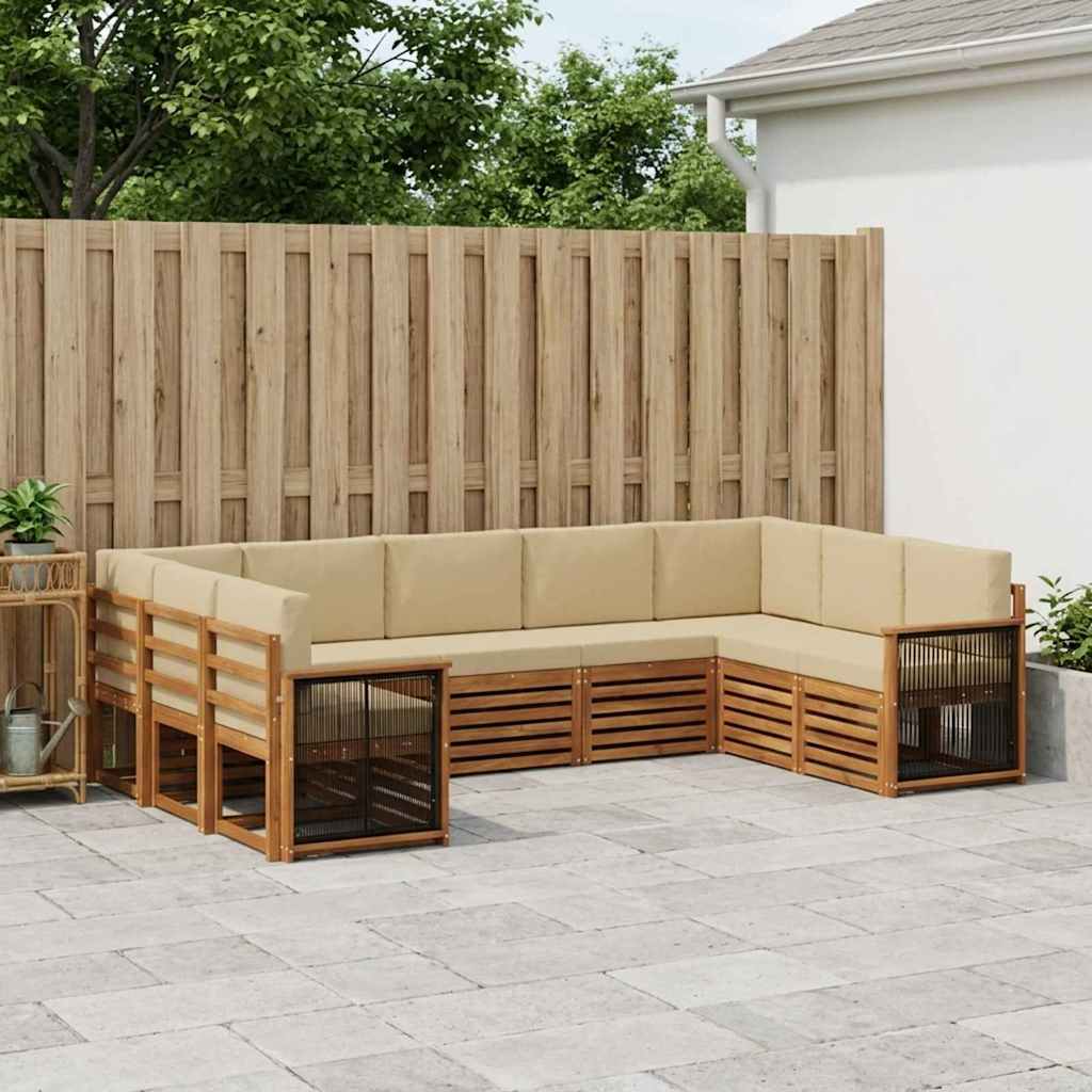 Outdoor-Sofagarnitur 7 stk. Natur