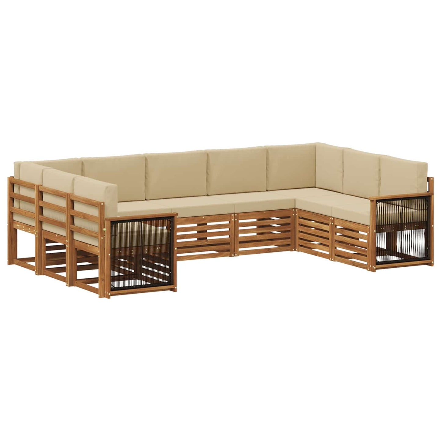 Outdoor-Sofagarnitur 7 stk. Natur