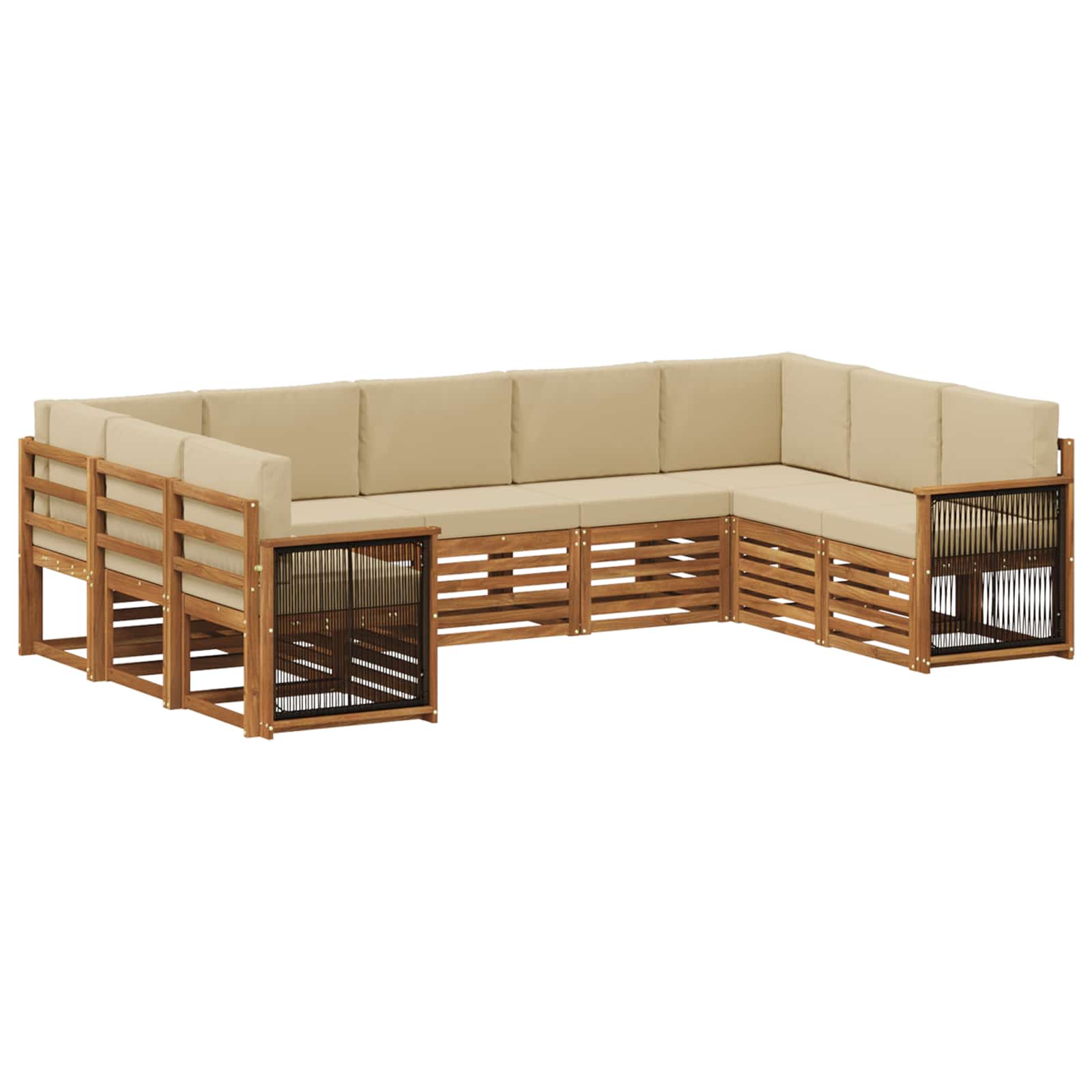 Outdoor-Sofagarnitur 7 stk. Natur