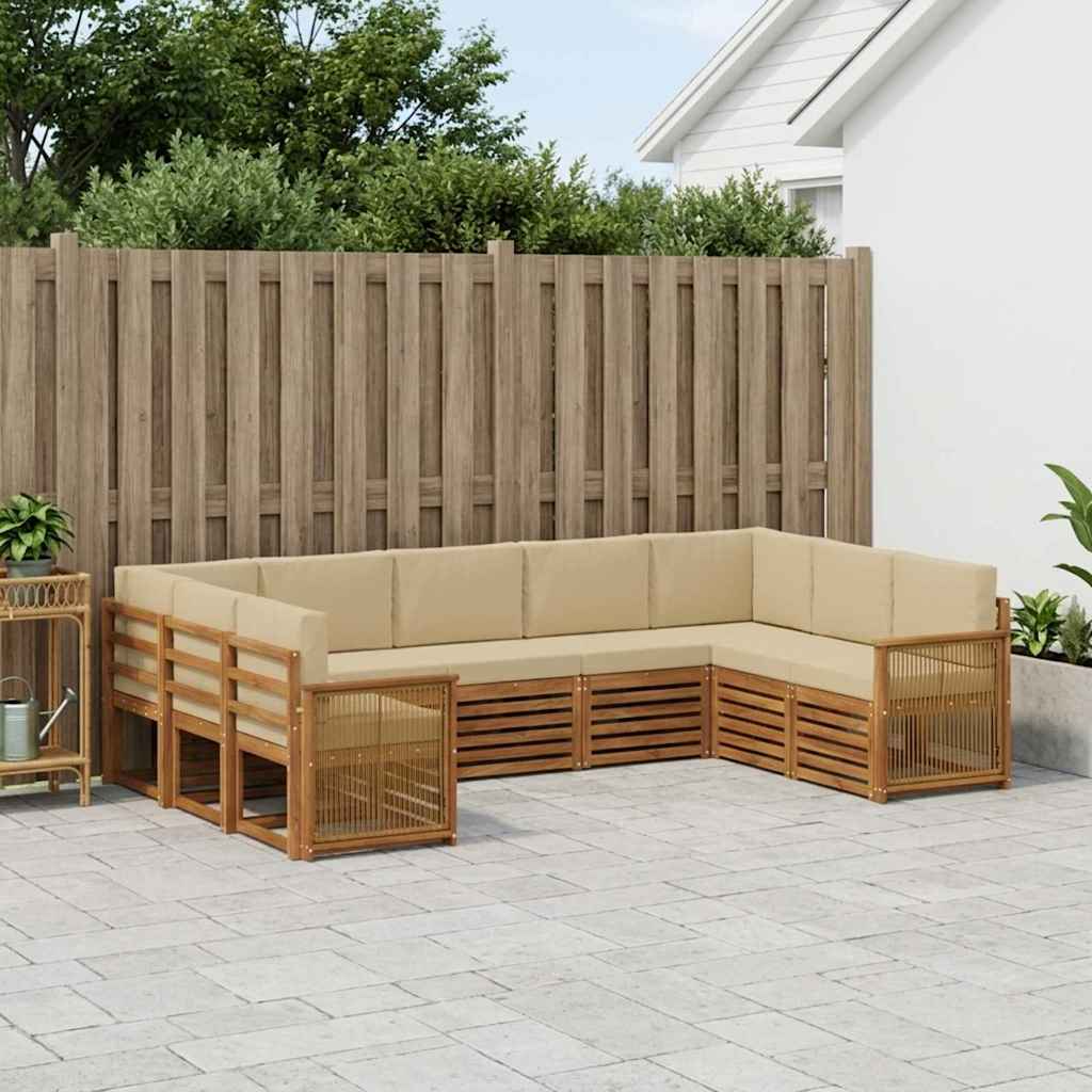 Outdoor-Sofagarnitur 7 stk. Natur