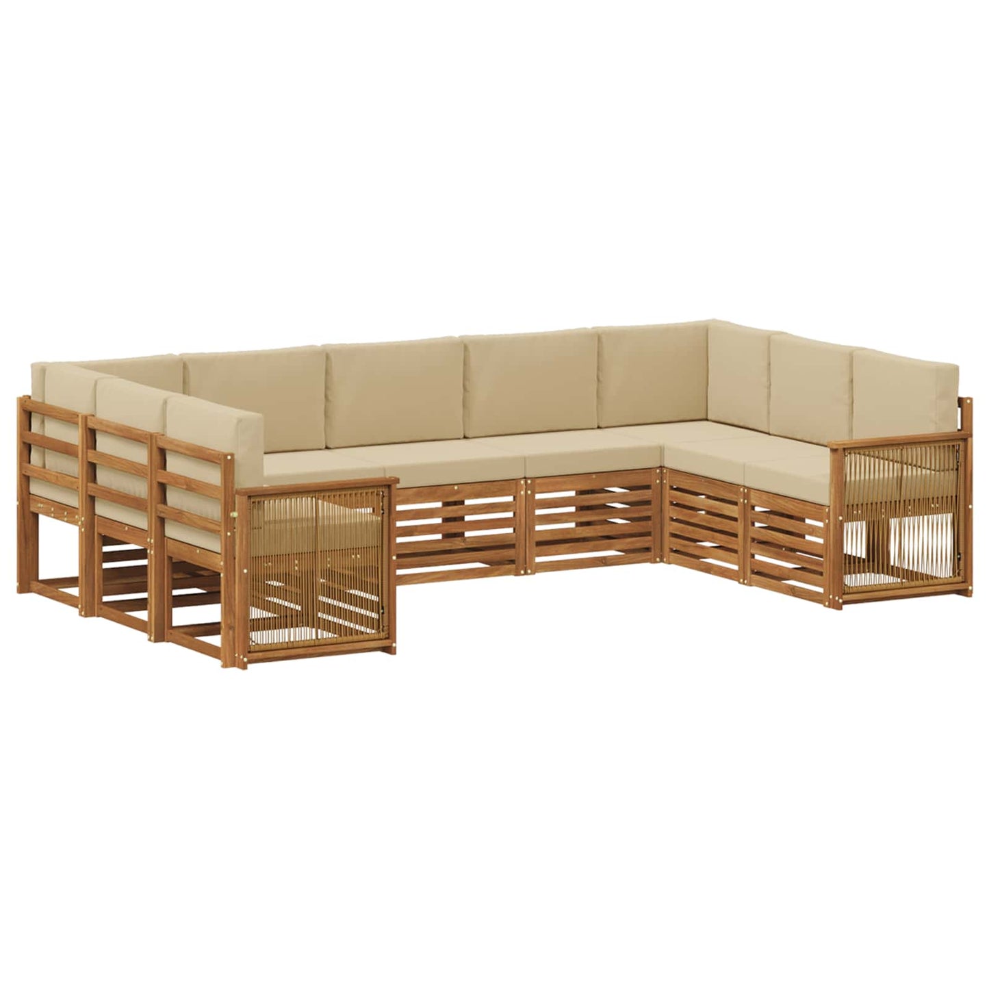 Outdoor-Sofagarnitur 7 stk. Natur