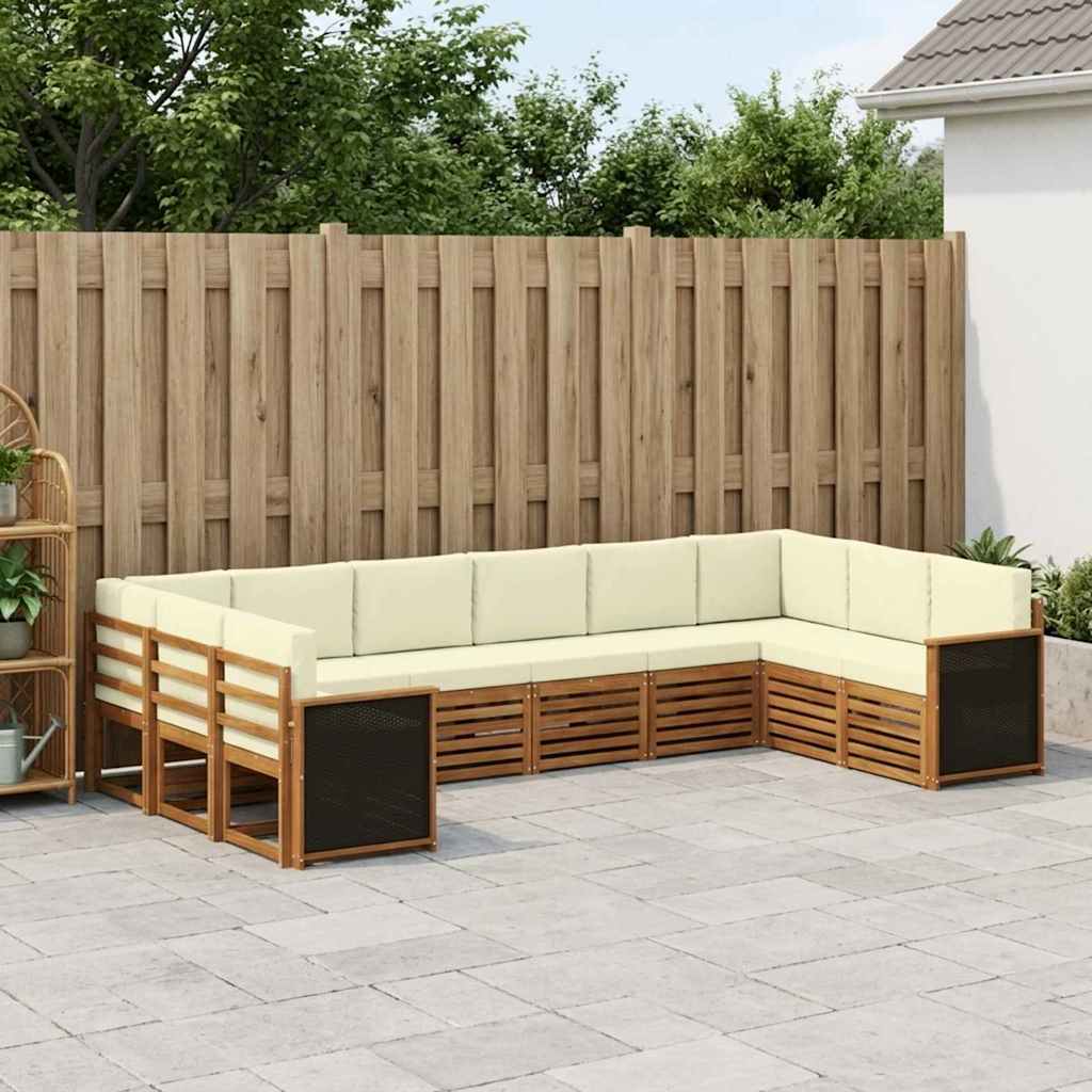 Ecksofa Set mit Kissen 7 pcs Natur und Creme