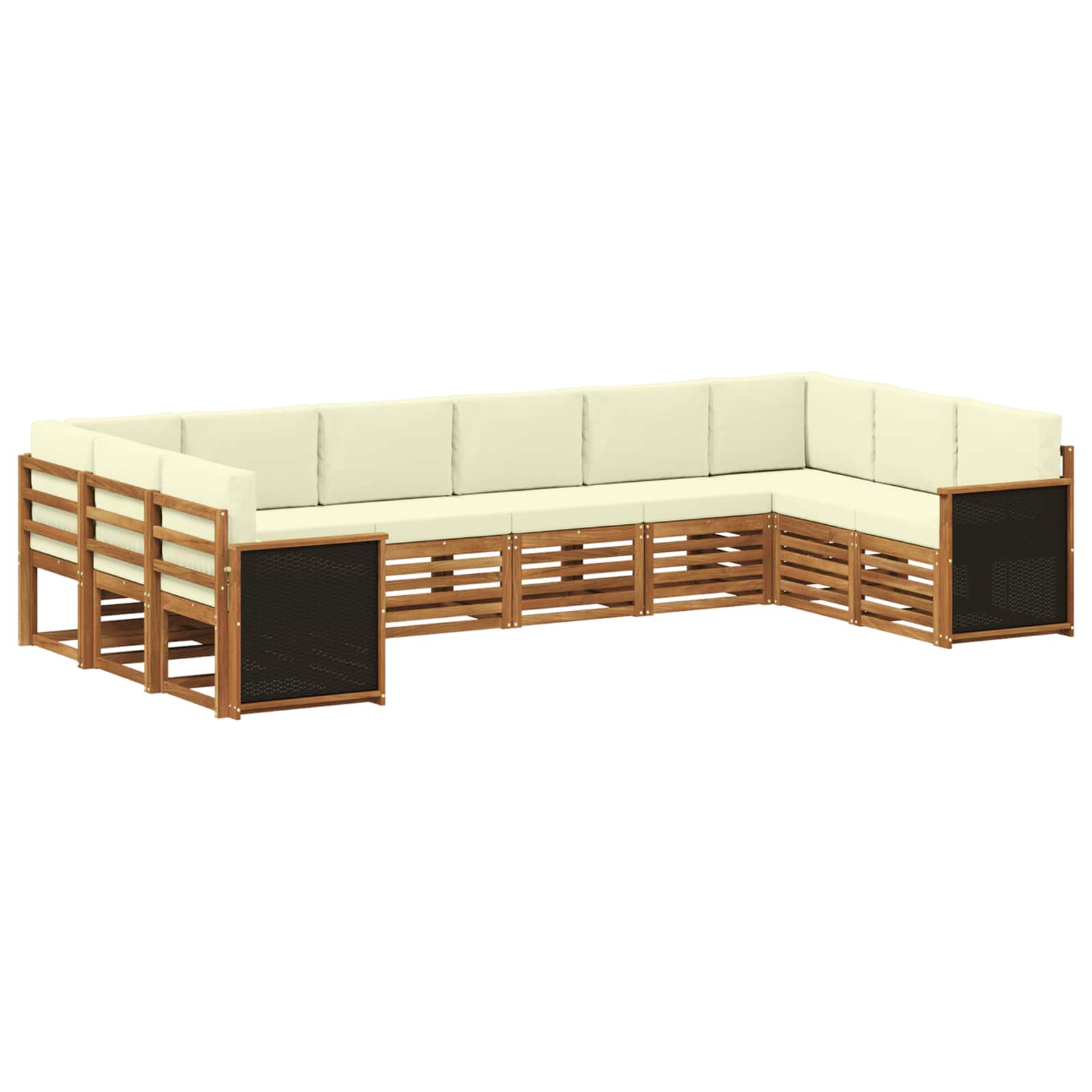 Ecksofa Set mit Kissen 7 pcs Natur und Creme