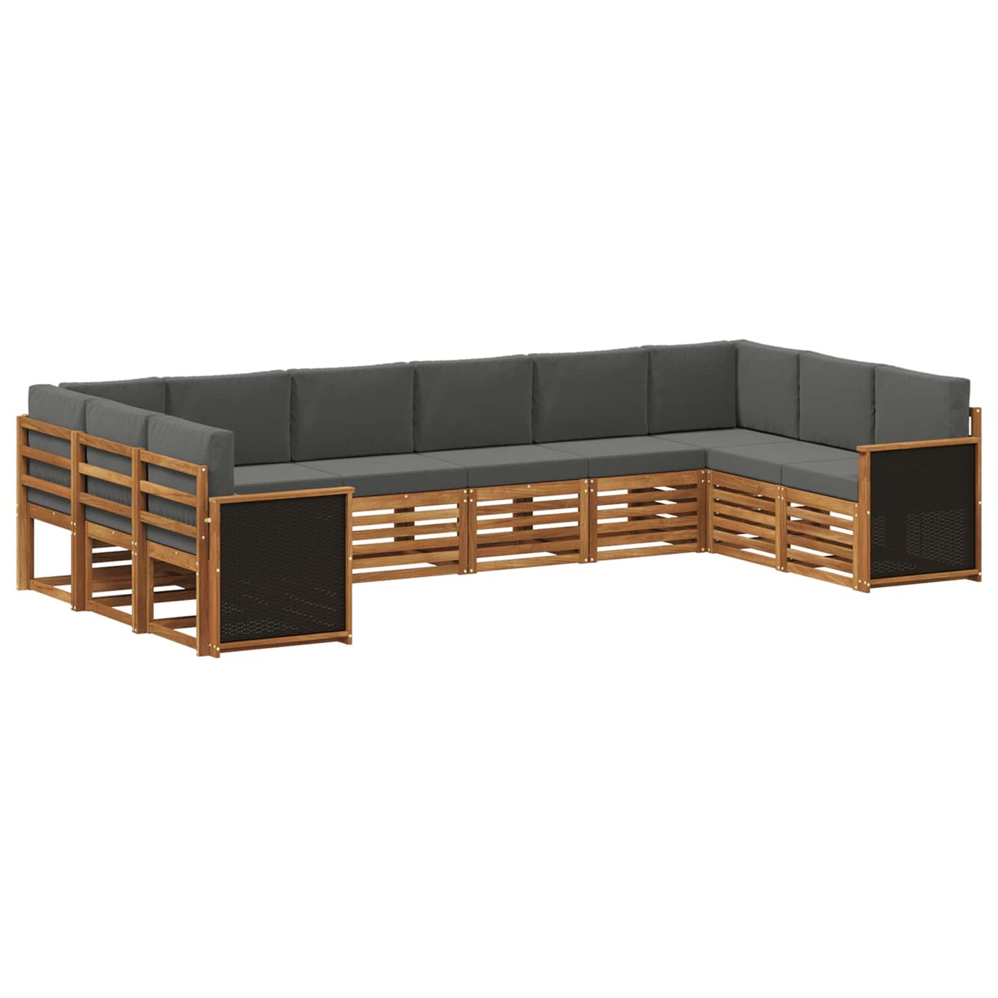 Ecksofa Set mit Kissen 7 pcs Natur und Anthrazit