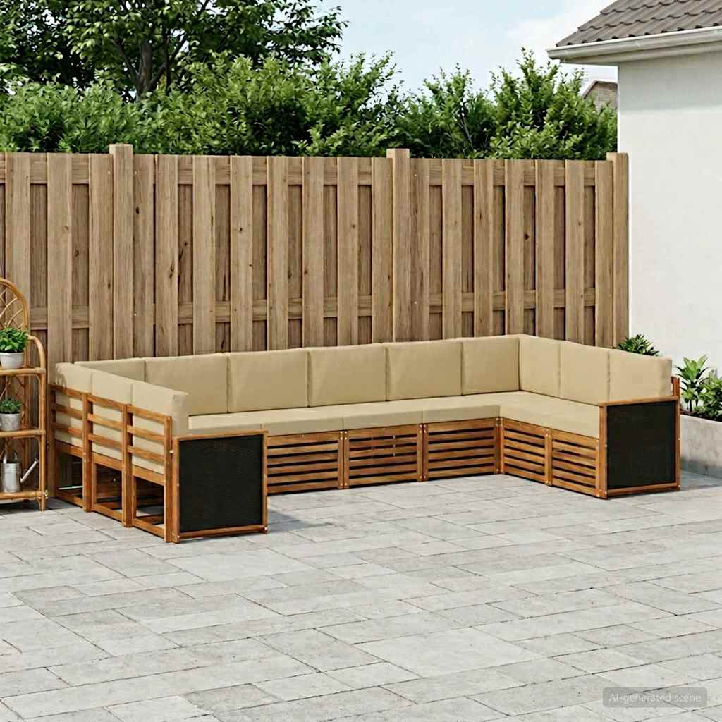 Outdoor-Sofagarnitur 7 stk. Natur