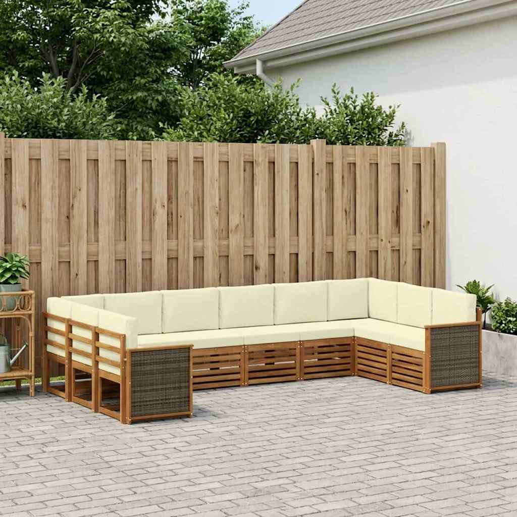 Ecksofa Set mit Kissen 7 pcs Natur und Creme