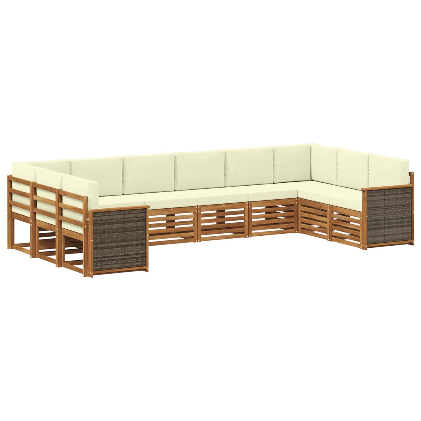 Ecksofa Set mit Kissen 7 pcs Natur und Creme