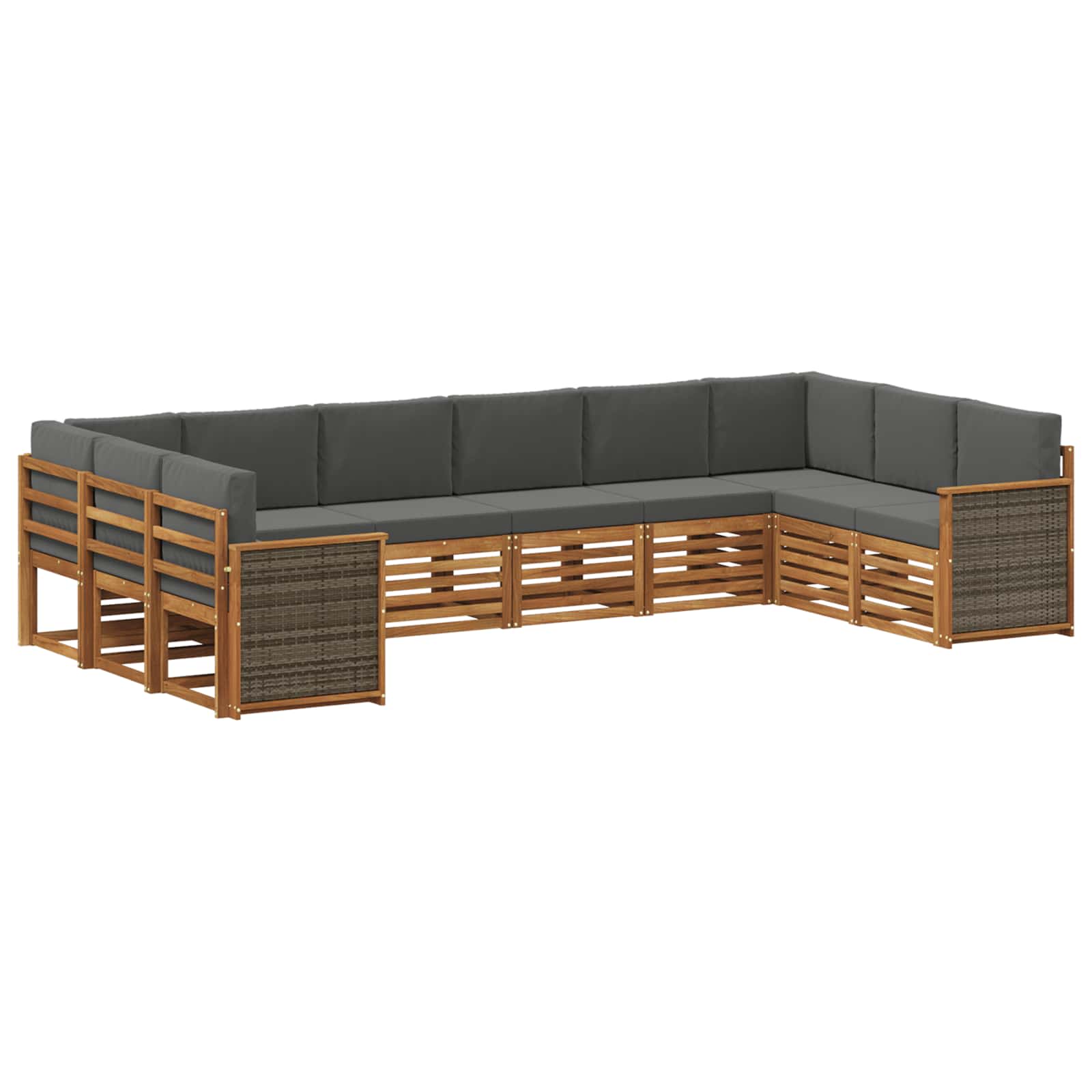 Ecksofa Set mit Kissen 7 pcs Natur und Anthrazit