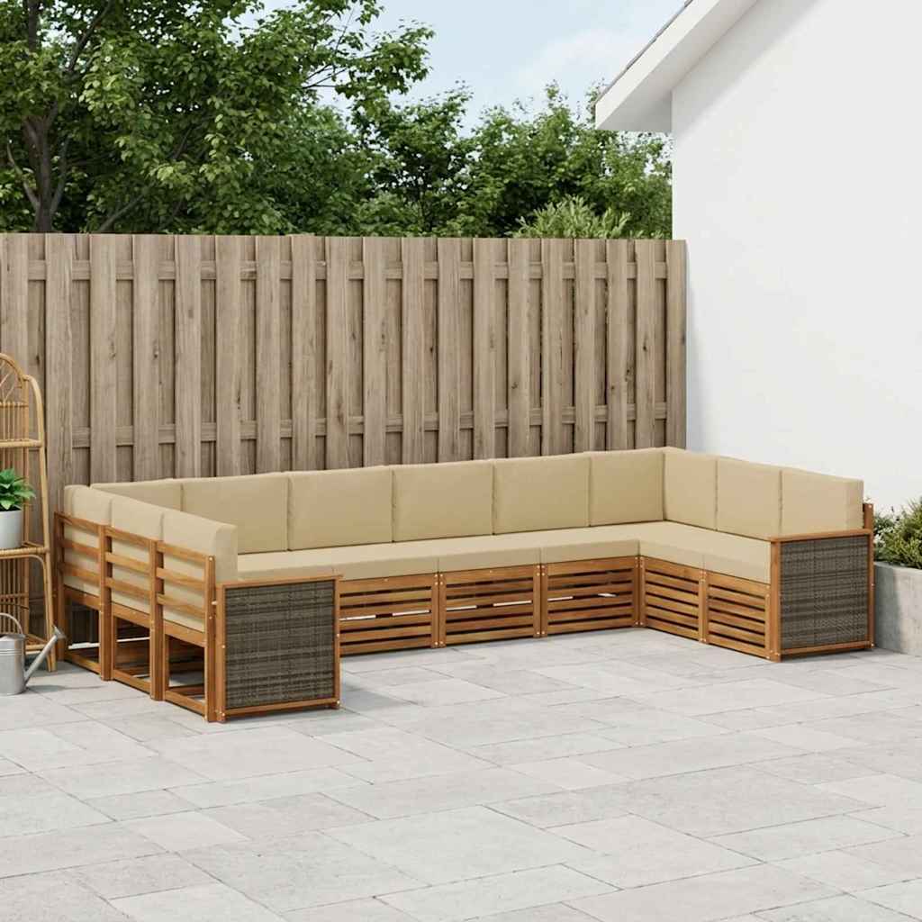 Outdoor-Sofagarnitur 7 stk. Natur