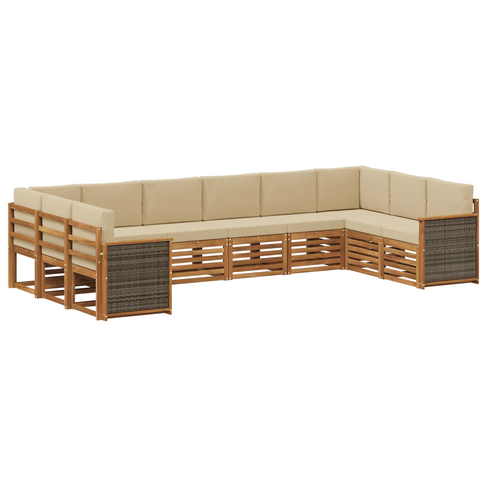 Outdoor-Sofagarnitur 7 stk. Natur