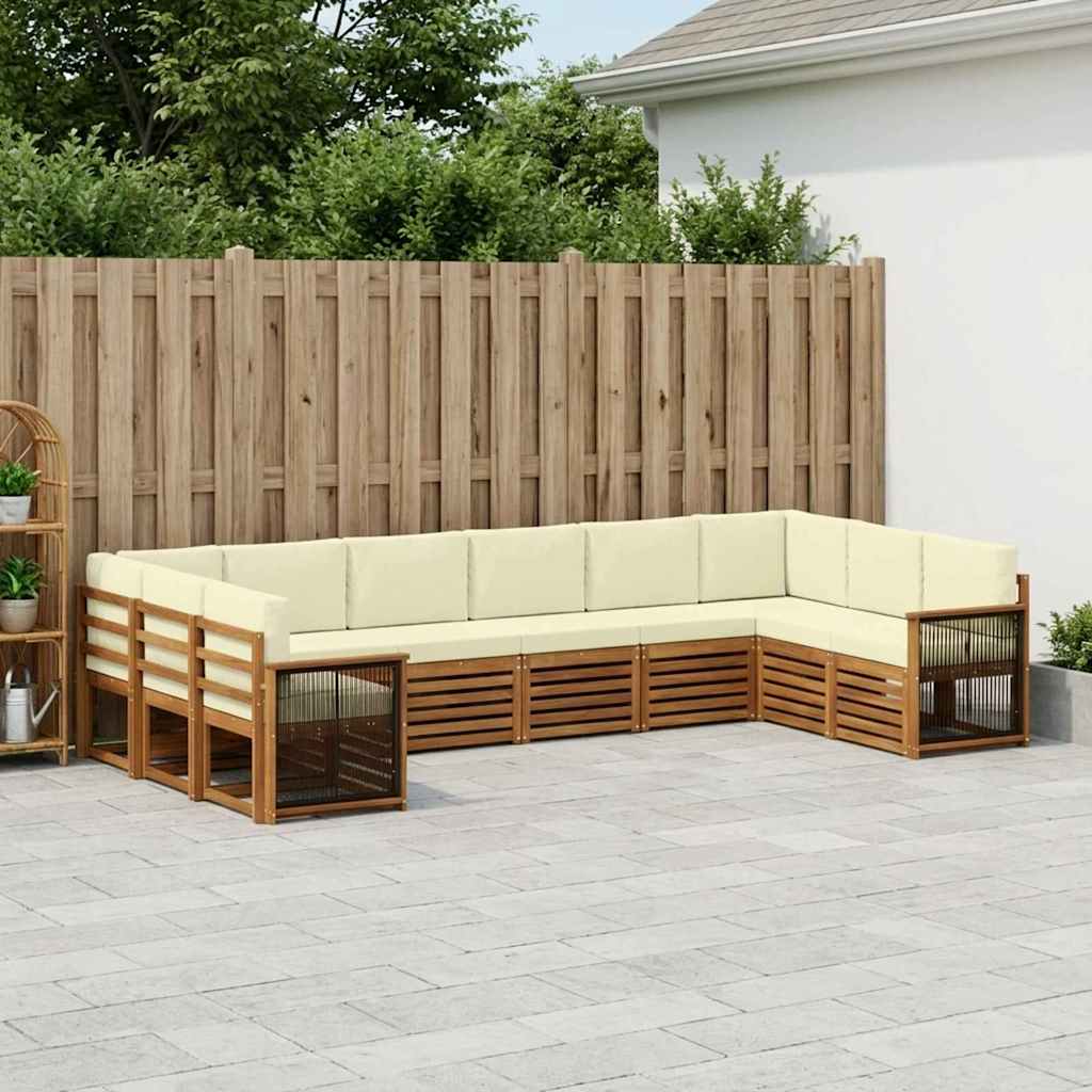 Ecksofa Set mit Kissen 7 pcs Natur und Creme