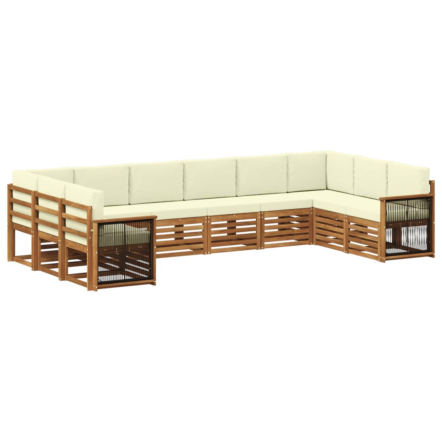 Ecksofa Set mit Kissen 7 pcs Natur und Creme
