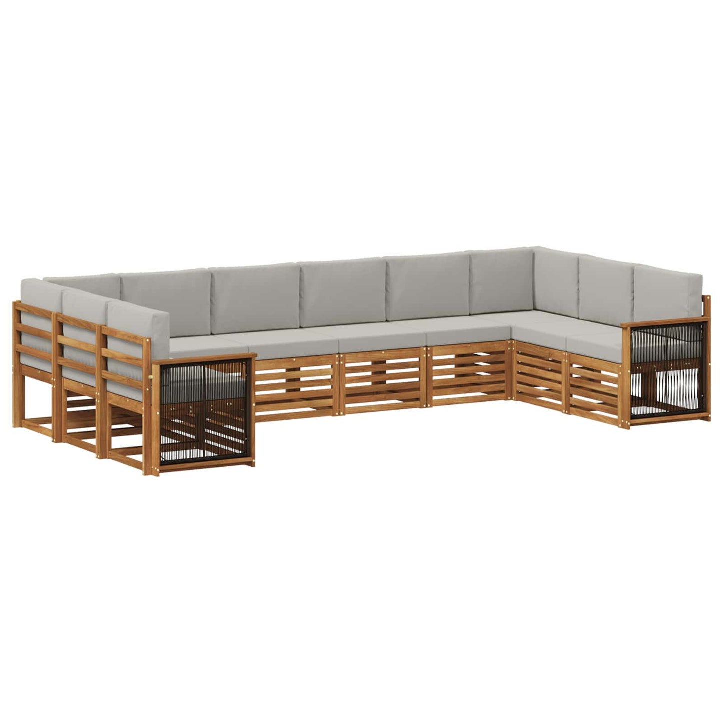Ecksofa Set mit Kissen 7 pcs Natürlich und Hellgrau
