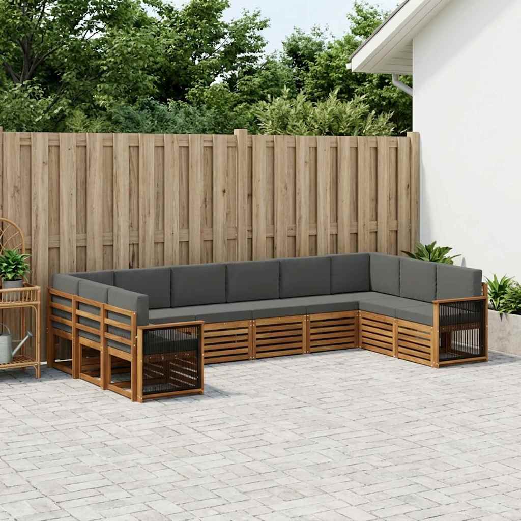 Ecksofa Set mit Kissen 7 pcs Natur und Anthrazit