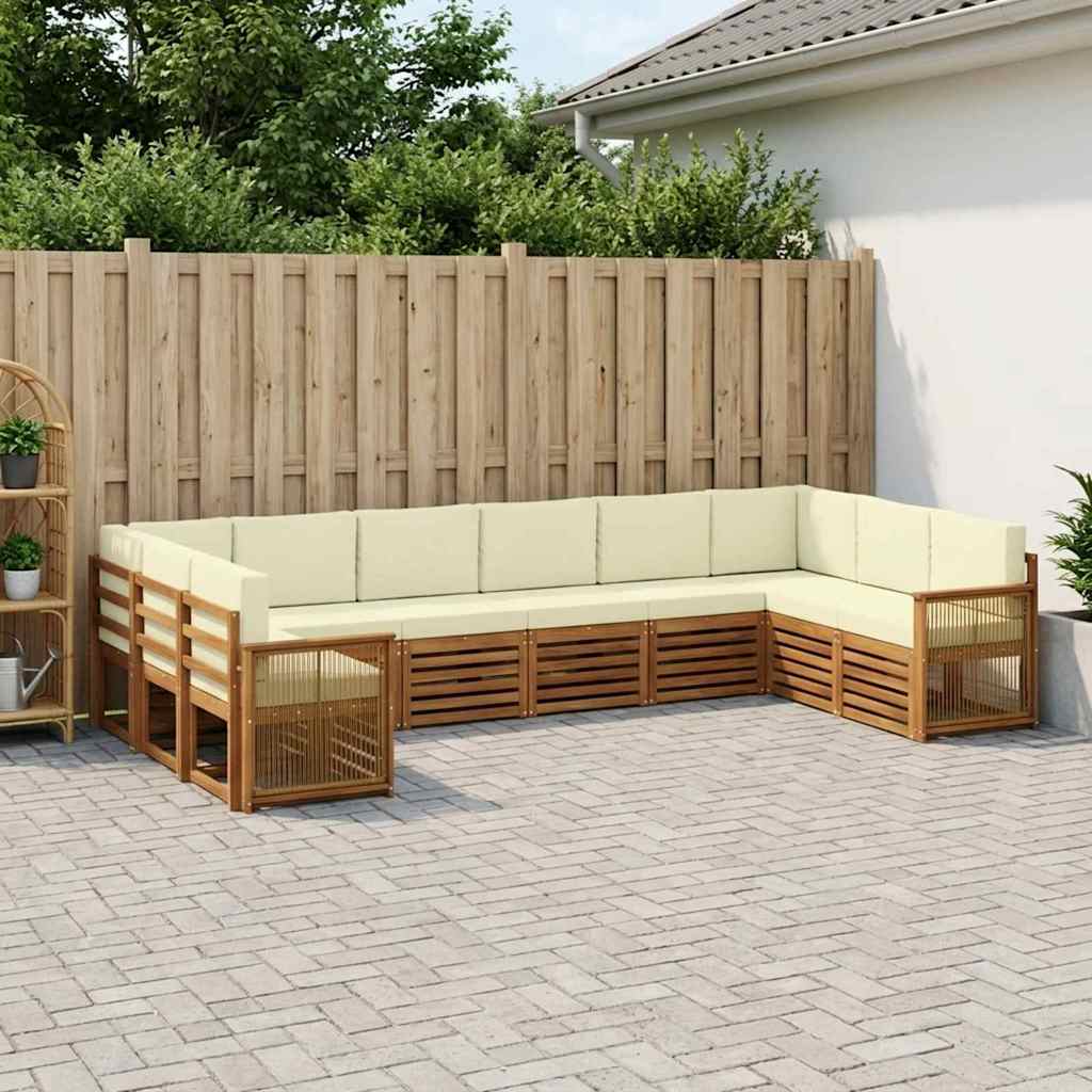 Ecksofa Set mit Kissen 7 pcs Natur und Creme