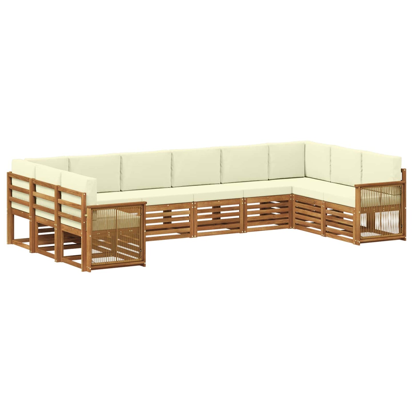 Ecksofa Set mit Kissen 7 pcs Natur und Creme