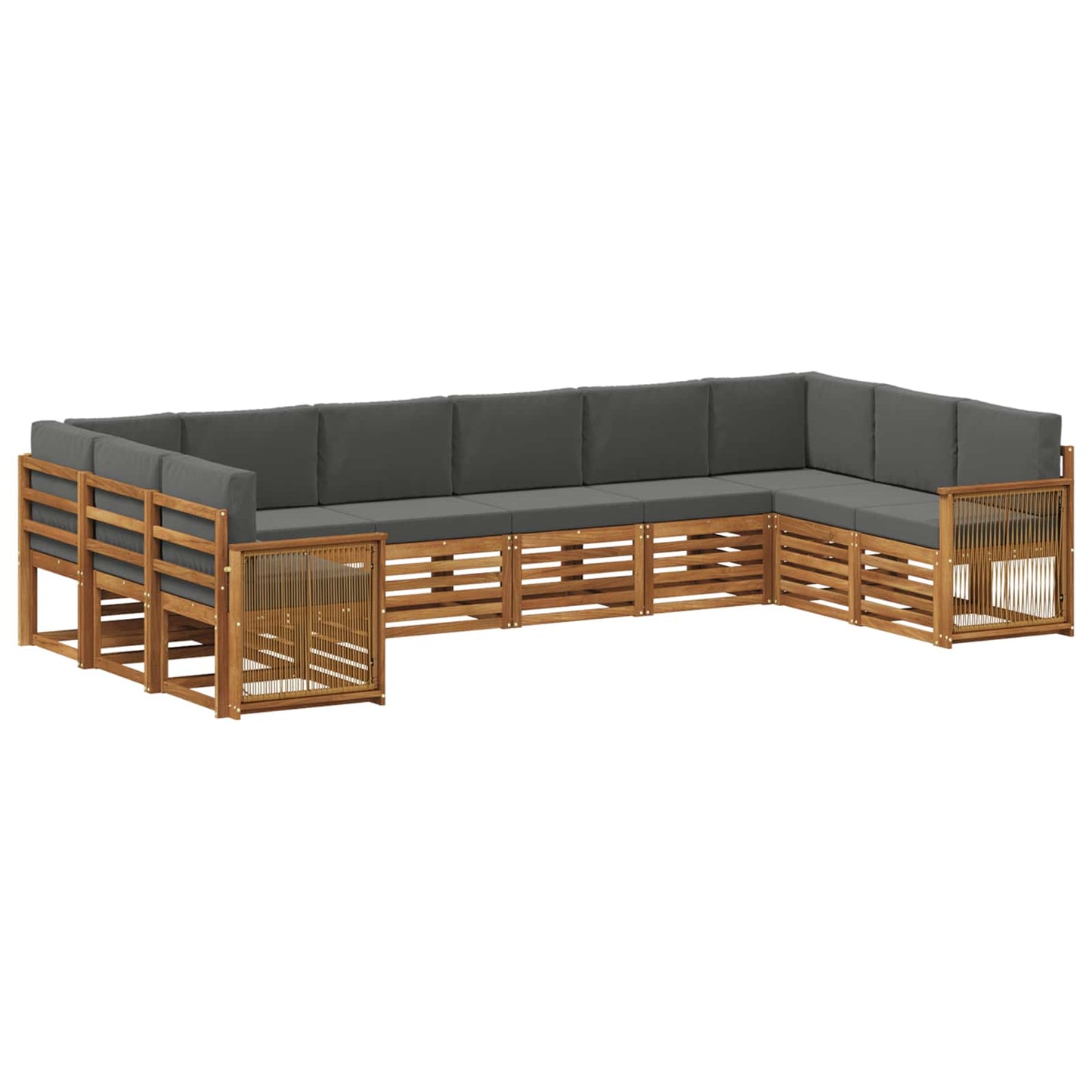 Ecksofa Set mit Kissen 7 pcs Natur und Anthrazit
