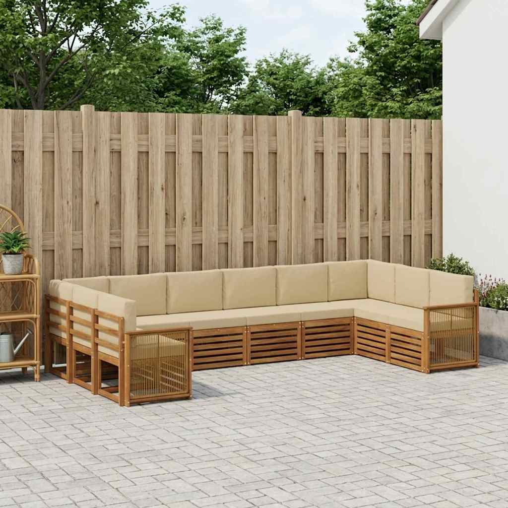 Outdoor-Sofagarnitur 7 stk. Natur