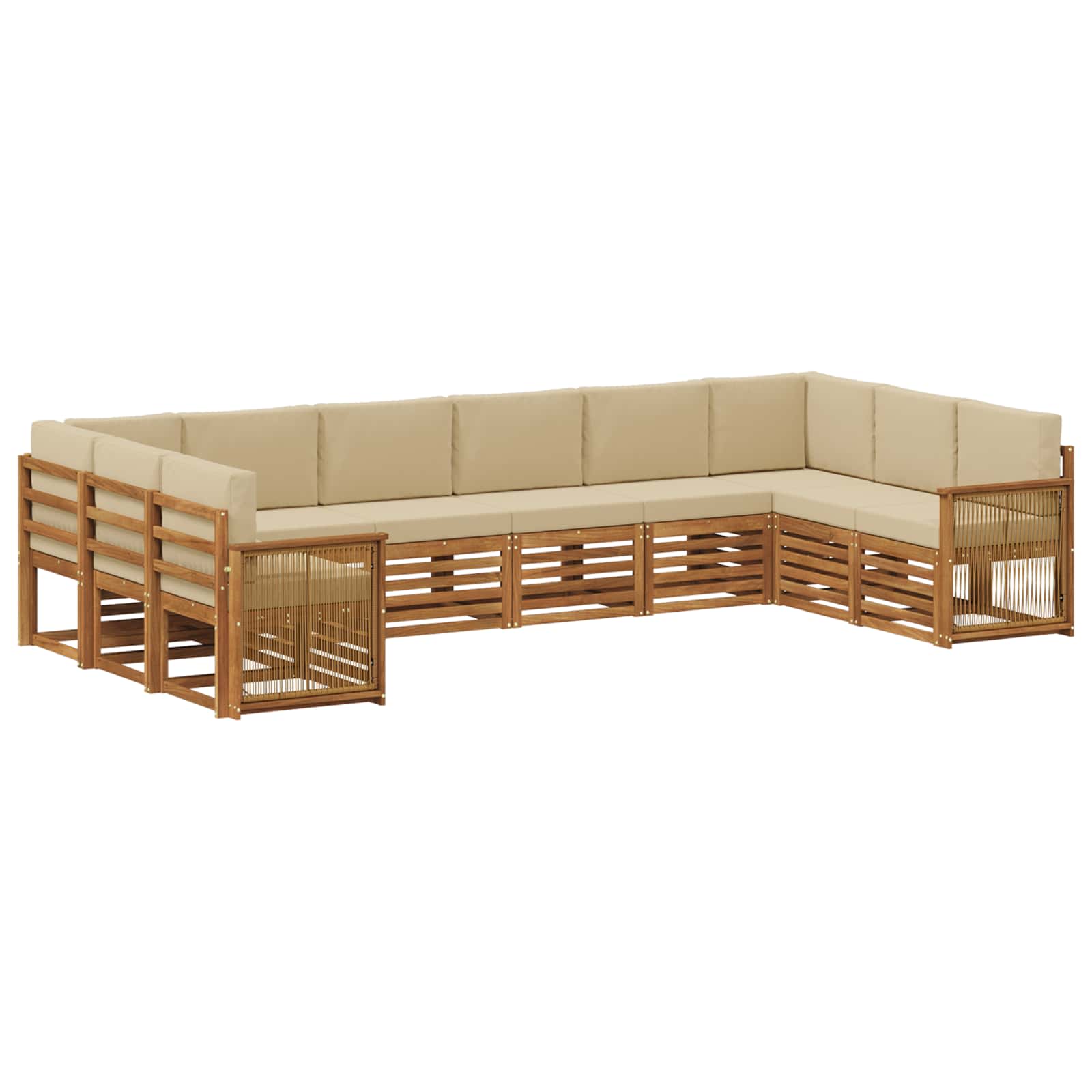 Outdoor-Sofagarnitur 7 stk. Natur