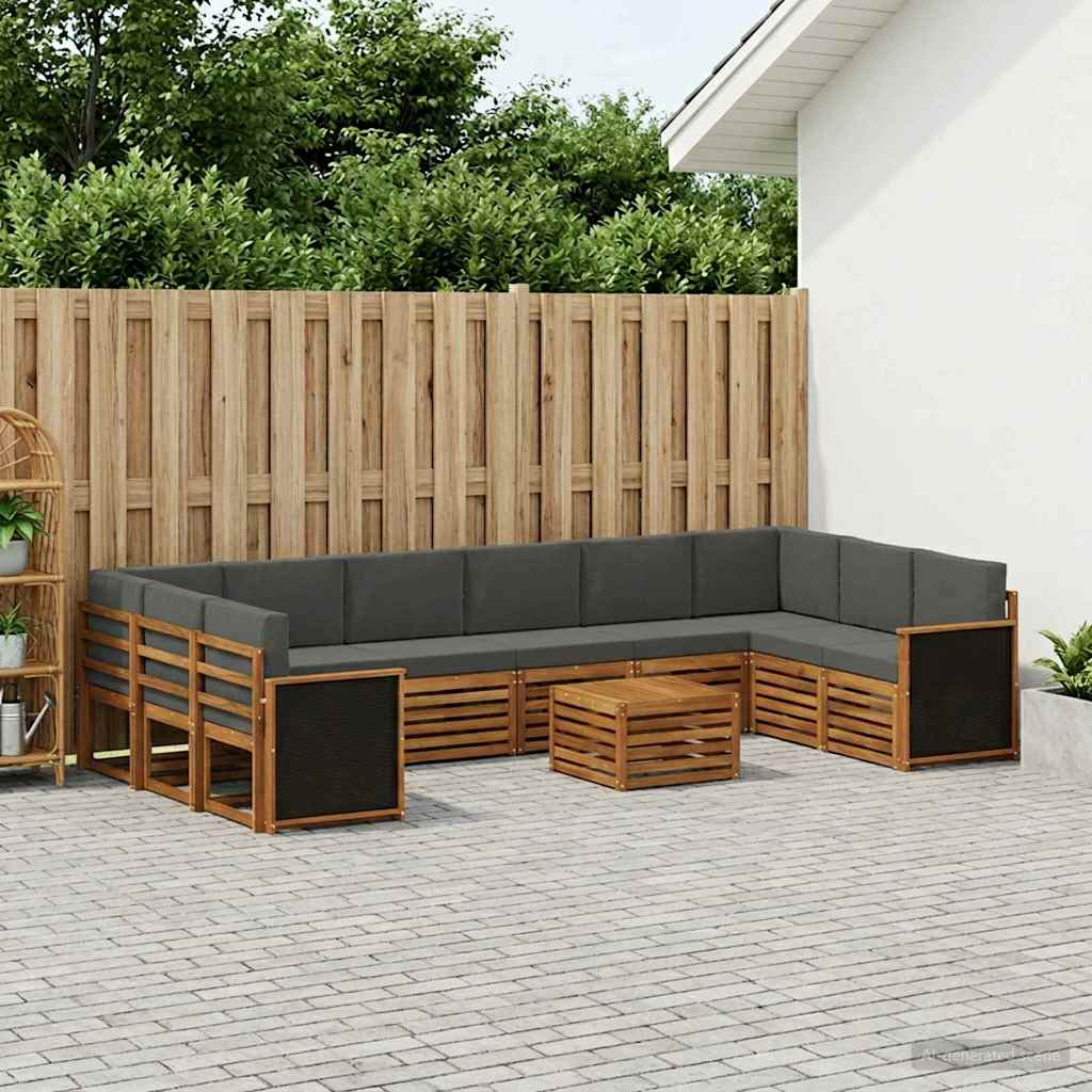 Outdoor-Sofagarnitur 8 stk. Natur und Anthrazit