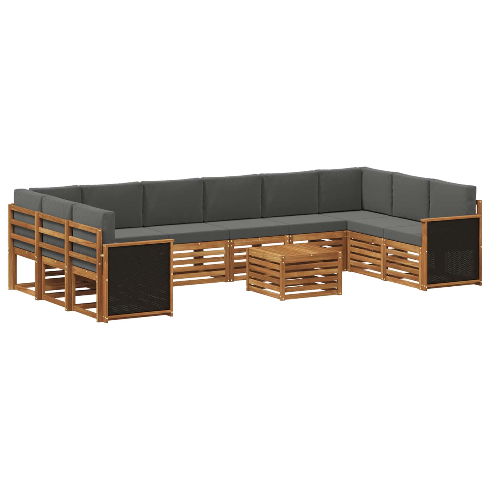 Outdoor-Sofagarnitur 8 stk. Natur und Anthrazit