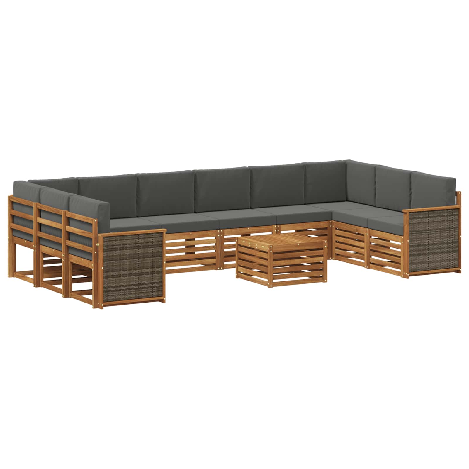 Outdoor-Sofagarnitur 8 stk. Natur und Anthrazit