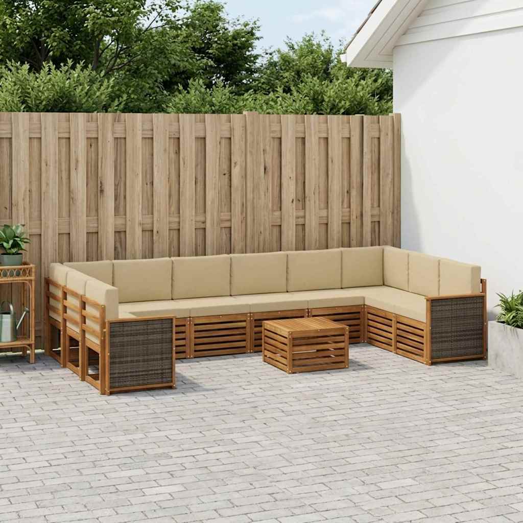 Outdoor-Sofagarnitur 8 stk. Natur