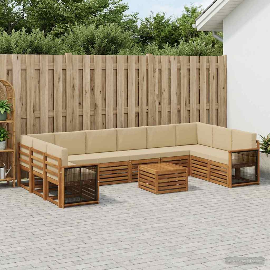 Outdoor-Sofagarnitur 8 stk. Natur