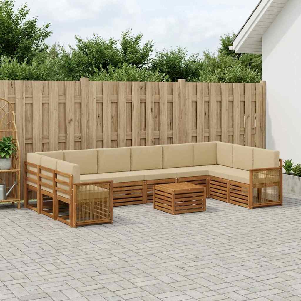 Outdoor-Sofagarnitur 8 stk. Natur