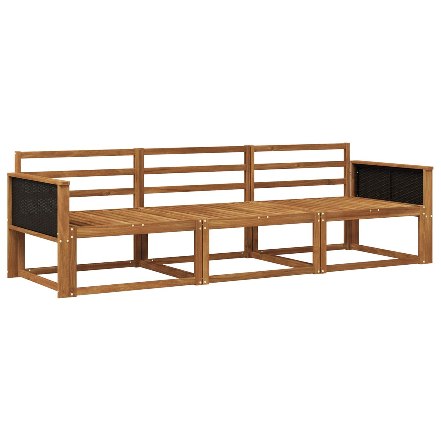 Outdoor-Sofagarnitur 3 pcs Natur Massivholz Akazie
