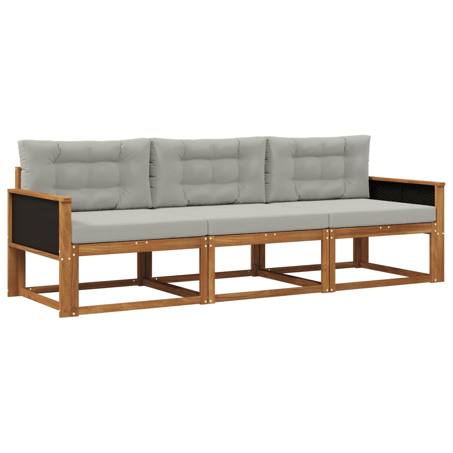 Outdoor-Sofagarnitur 3 stk. Natural and Light grey