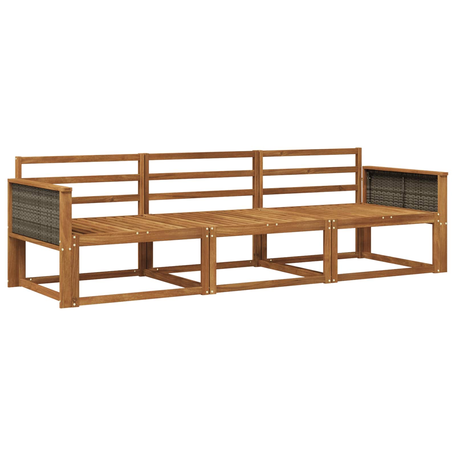 Outdoor-Sofagarnitur 3 pcs Natur Massivholz Akazie