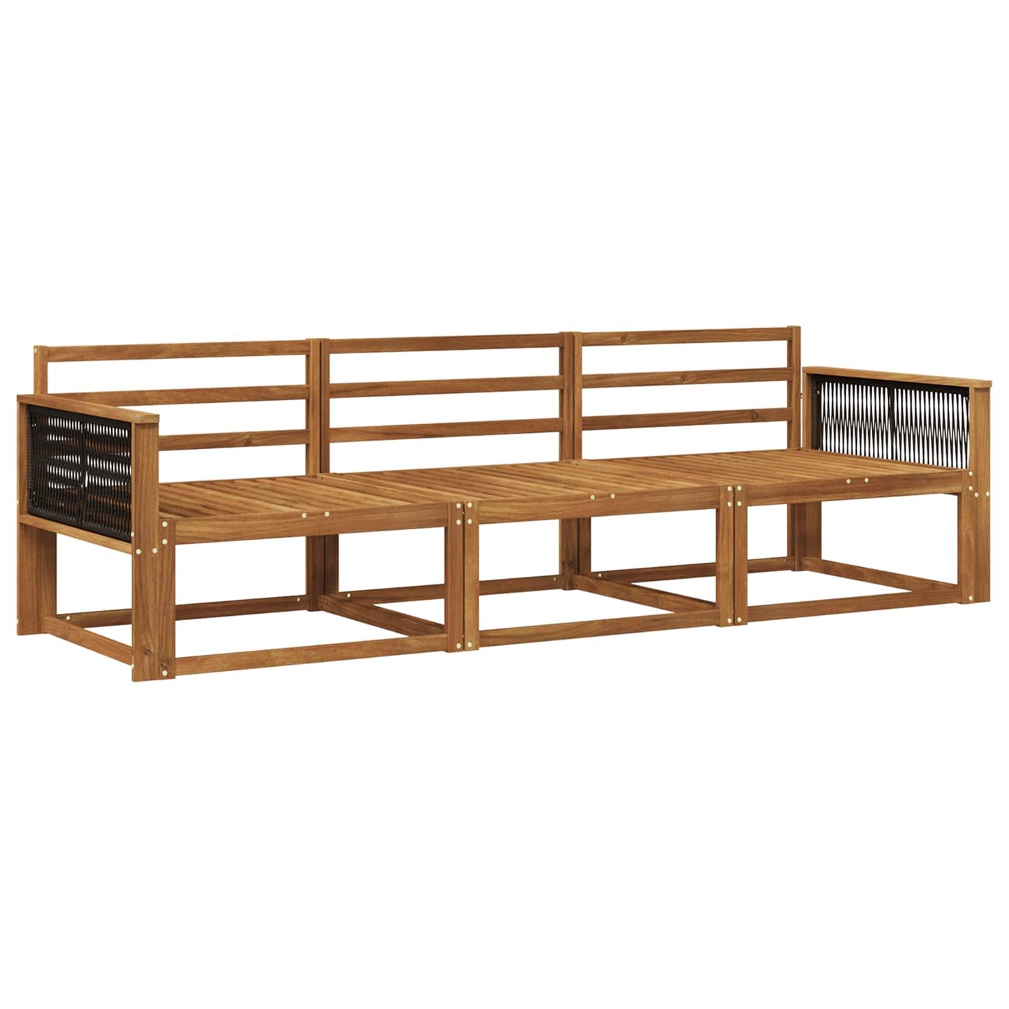Outdoor-Sofagarnitur 3 stk. Natur Massivholz Akazie