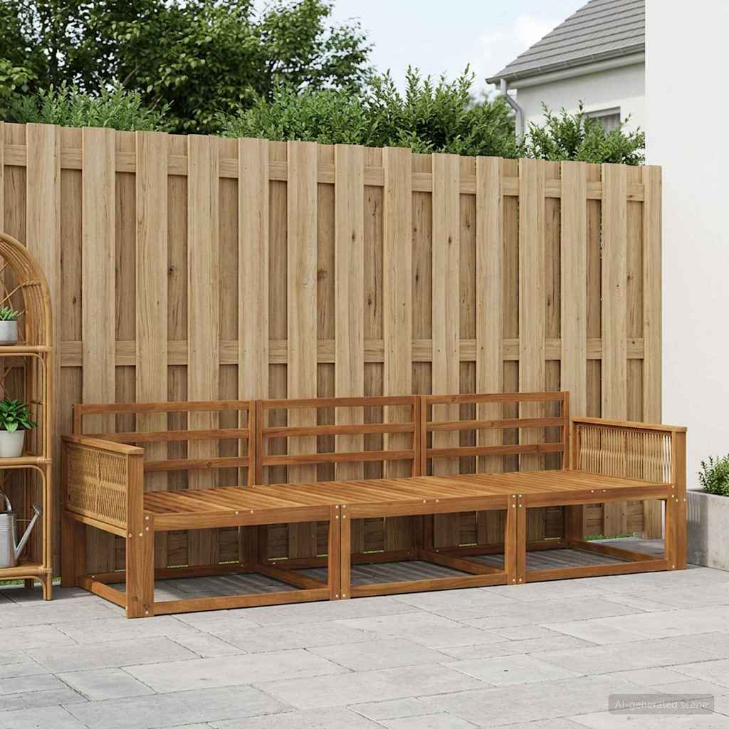 Outdoor-Sofagarnitur 3 pcs Natur Massivholz Akazie